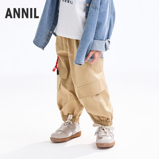 【实体店同款】男童全腰梭织长裤秋季新款安奈儿童装XB536124 商品图2