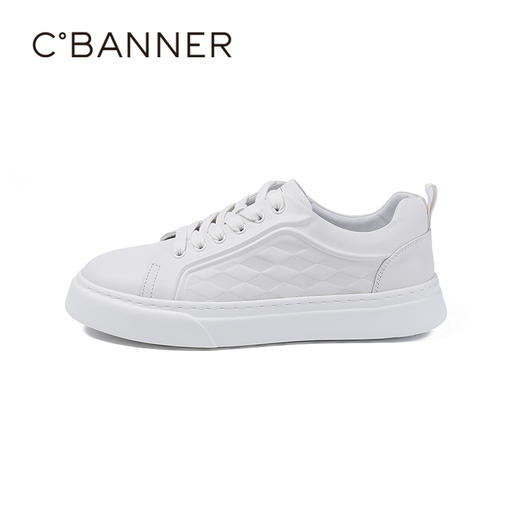 千百度秋季轻盈发泡大底真皮板鞋真皮透气鞋垫男鞋A25482091 商品图1