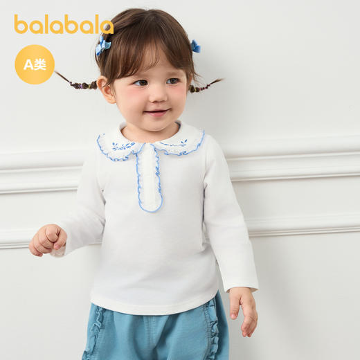 巴拉巴拉童装儿童t恤女宝宝长袖上衣打底衫秋装清爽简约时尚精致 商品图0