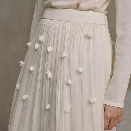 【林栖设计小店】桑蚕丝半身裙立体花朵飘逸气质2025秋季新款宽松裙子女1953028 商品图6