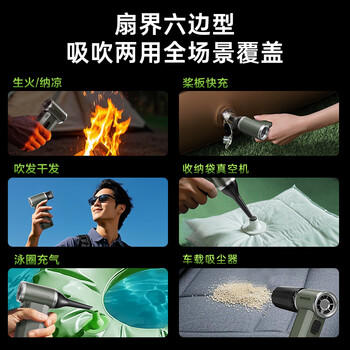 艾美特（AIRMATE）小风扇便携风扇暴力风扇手持风扇13万转高速小风炮充电户外多功能吸吹纳凉生火充气电风扇露营 RS1 商品图7