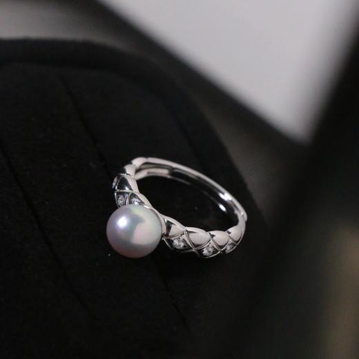 【甄珠贝】真多麻 7-8mm ji光 微微瑕 戒指纯银配件 商品图3