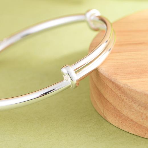 【梅花之悦】足银999素银圆棍实心推拉车花梅花手镯【SCH-SZ0025-1-228】 商品图1