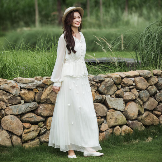 【林栖设计小店】桑蚕丝半身裙立体花朵飘逸气质2025秋季新款宽松裙子女1953028 商品图2