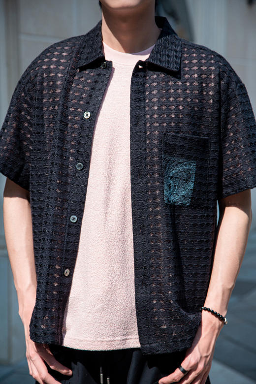 S525425426镂空针织衬衫外套 商品图1