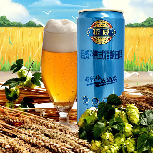 稻威德式原浆精酿白啤330ml*24罐装整箱批发 鲜透麦香 回味甘甜 商品图1
