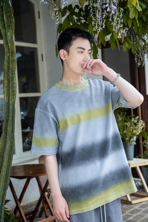 W522512344撞色晕染短袖T恤 商品图0