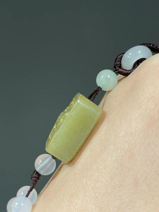 和田白玉雕饕餮纹方形吊坠牌，顺丰包邮 商品图5