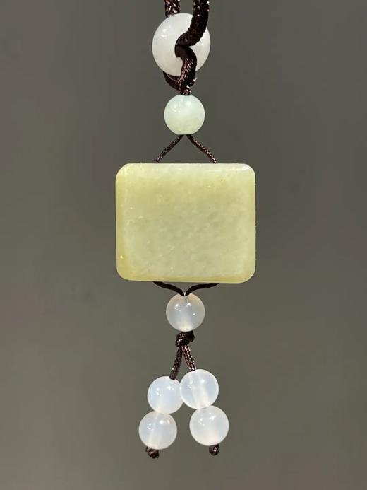 和田白玉雕饕餮纹方形吊坠牌，顺丰包邮 商品图9