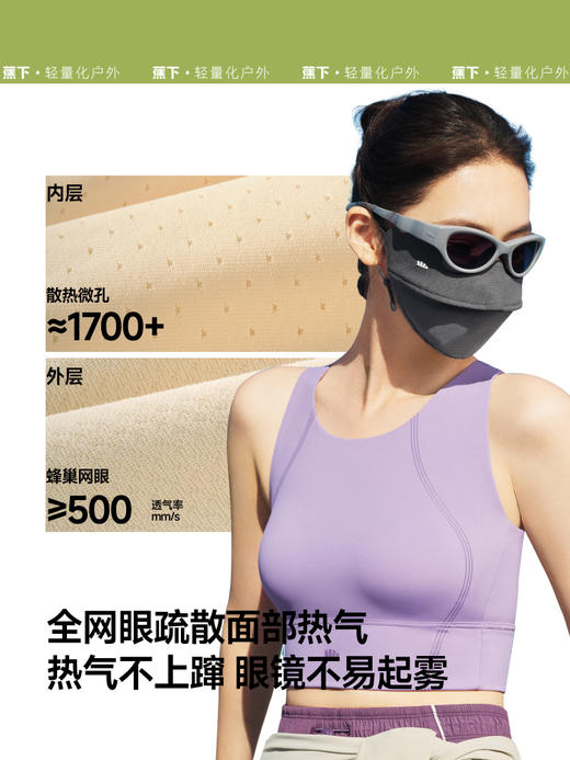【绮】蕉下透气护眼角防晒口罩AS336板岩灰、沐阳紫、荷畔绿、高山灰 商品图6