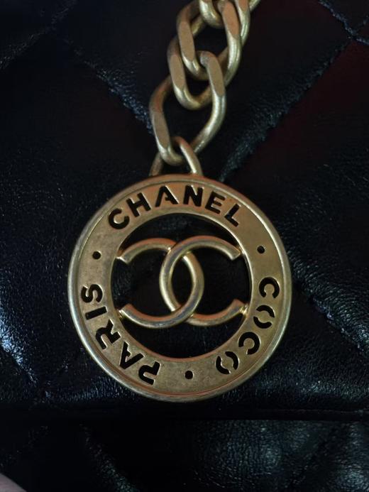 CHANEL香奈儿 CF 23S 金币款菱格纹链条 小羊皮 翻盖包手提单肩斜挎包 小号 女款 黑色 商品图6