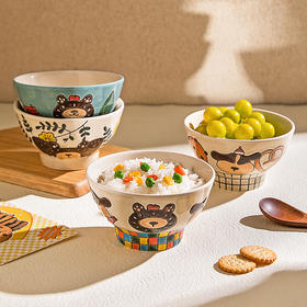 摩登主妇陶瓷米饭碗家用2025新款高颜值餐具儿童饭碗个人专用碗具