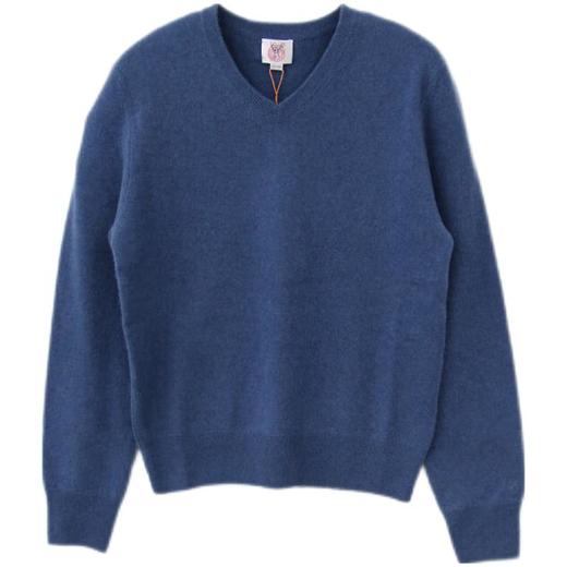 鹿王 女V领平针羊绒套衫 912390703 商品图1