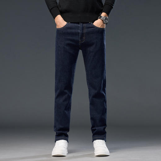 【含绵羊毛】圣得西男士直筒弹力牛仔裤2025春季新款百搭厚款长裤 商品图10