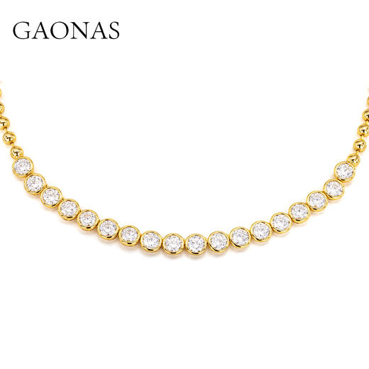 GAONAS  时尚贵气金色气泡链项链11483XGO 商品图2