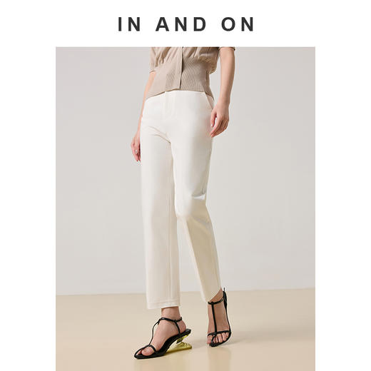  54582  INANDON 经典重逢 高密弹力中腰小直筒西裤 商品图2
