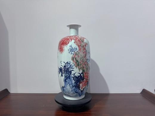 青花釉里红《岁寒三友》赏瓶 商品图0
