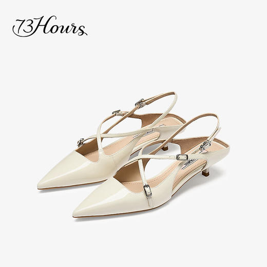 【2F】73Hours女鞋Susie2025秋季新品尖头细跟纯色时装凉鞋 商品图0