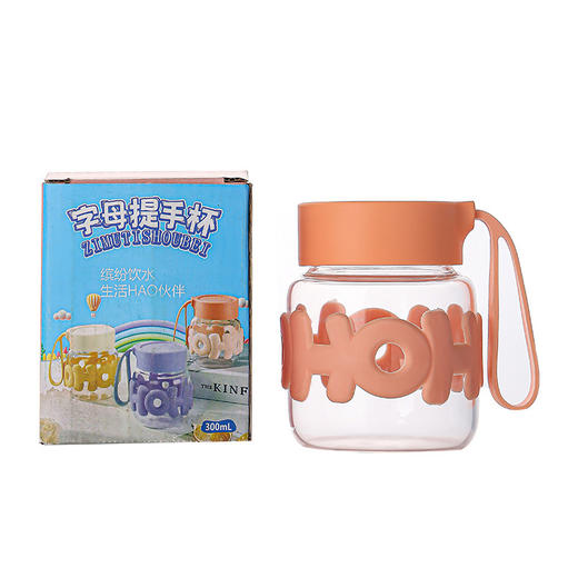 【14.9秒2个❗️迷你创意字母玻璃杯】可爱“胖肚肚”～喝水吨吨吨，四季一杯随心畅饮，带提手可爱便携透明饮料奶茶杯L 商品图4