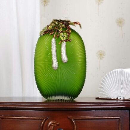 【4折特惠，仅1件，无货退款】新中式轻奢珐琅彩琉璃花瓶摆件高级感客厅玄关边几高端艺术装饰品硕果累累花瓶 商品图0