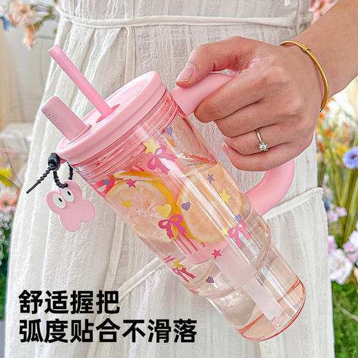 【伸缩吸管！开盖就可以喝水】巨无霸水杯大容量吸管杯子女新款夏天吨吨杯便携高颜值冰霸杯。ry 商品图3