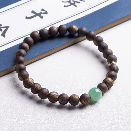 xy0414沉香+翡翠简约手串 商品图3