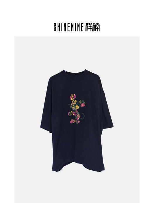 S522812467花朵刺绣短袖T恤 商品图0