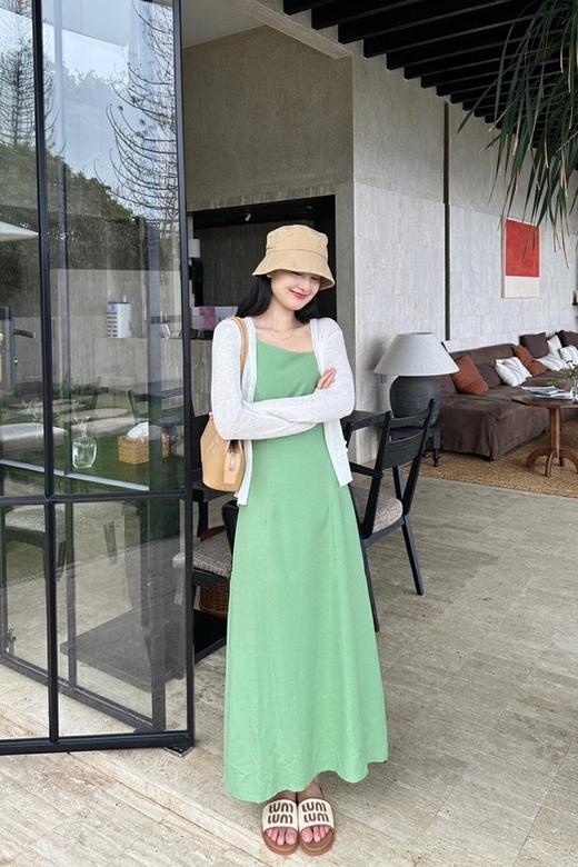 SUMMER & SAGE 不规则纯色吊带连衣裙 20910 商品图3