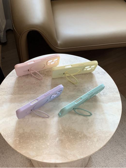 （液态硅胶支架手机壳）🔥【 最新18色｜液态硅胶支架手机壳 】💰25.9一个 包邮❗️共十八款可选🎨夏日喜欢超薄液态⭐️手感很棒的手机壳📱马卡龙色系都超奶～ 商品图1