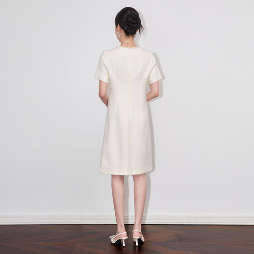 「高货wl」全新升级【铂金会员358/天猫479/差价121】(01857)洛诗琳小香风法式气质连衣裙2025夏季提花编织修身连衣裙 商品图3