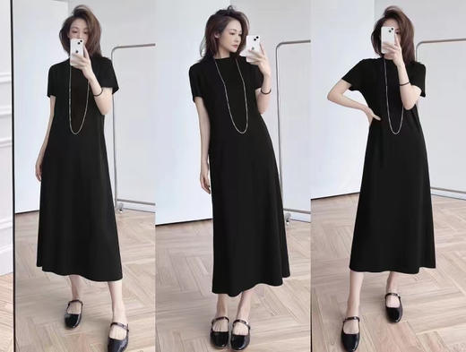 100%罗马天丝美洋同款显瘦小黑裙 商品图3