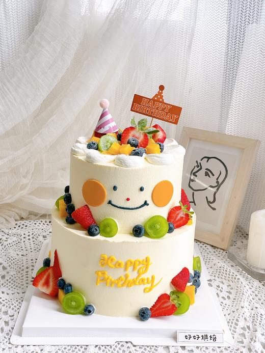 水果笑脸双层蛋糕 商品图0