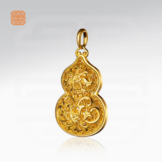 玺匠金铺《足金花丝葫芦》足金9999黄金吊坠 吉祥饰品挂件 商品图3