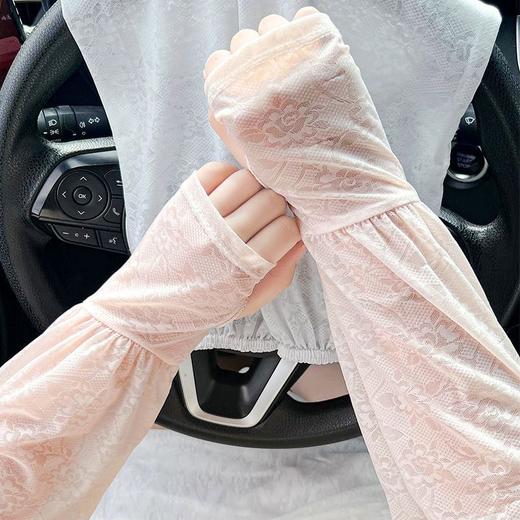 夏季蕾丝冰丝袖套温柔仙女风防晒冰袖薄款开车户外防晒宽松护袖女 商品图2