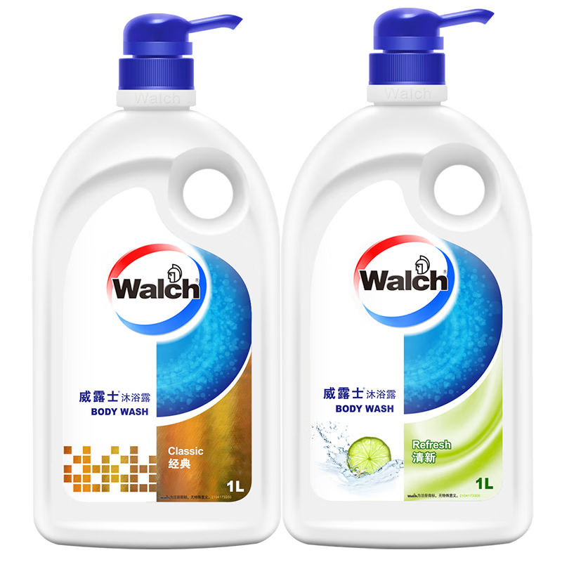 威露士 清新沐浴露1L*1瓶+经典沐浴露1L*1瓶 6004002