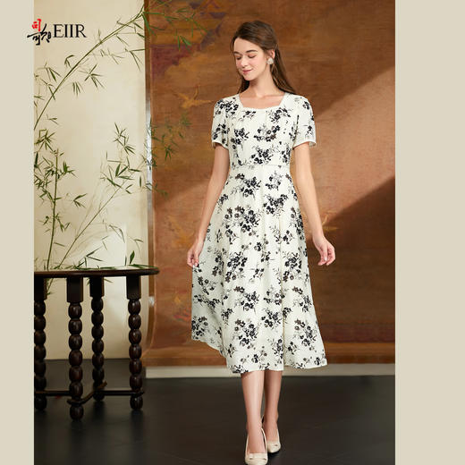 司歌碎花短袖收腰连衣裙A911149X 商品图0