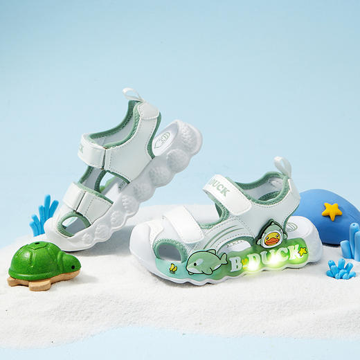 B.Duck小黄鸭童鞋夏季儿童凉鞋灯鞋24-30 B2585018 商品图7