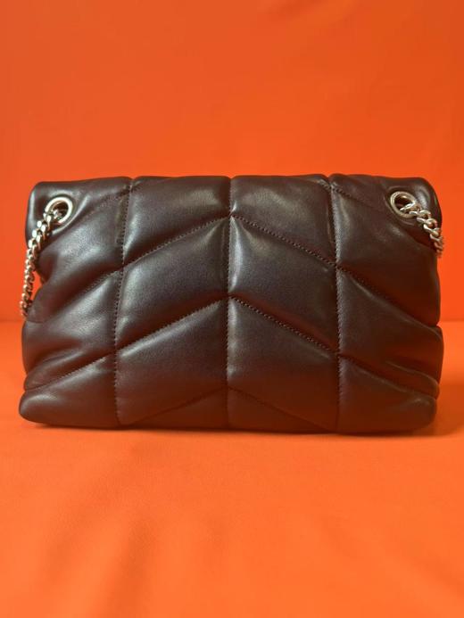 SAINT LAURENT圣罗兰 YSL PUFFER 银标Logo 绗缝小羊皮 云朵包枕头包手提包斜挎包单肩包 小号 女款 黑色 商品图2