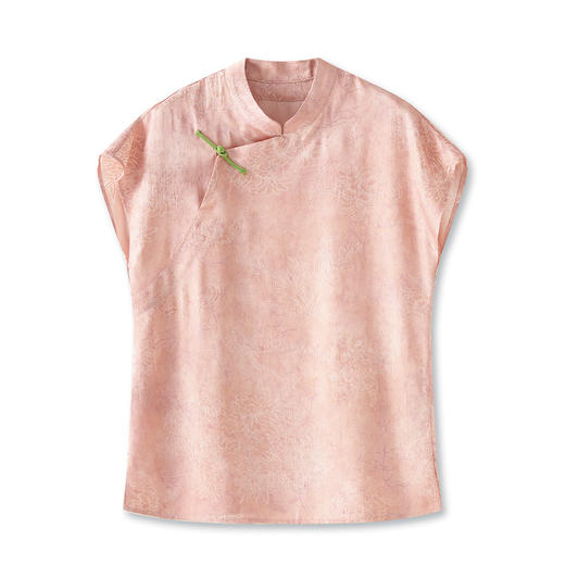 「高货wl」全新升级【铂金会员293/天猫389/差价96】(01328)洛诗琳国风凉感斜襟香云纱上衣2025新中式复古盘扣衬衫wl01328 商品图4