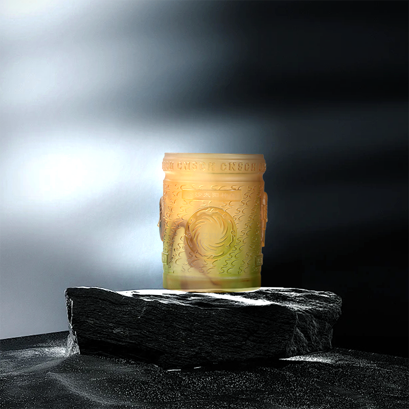 魅力四川琉璃笔筒-圆形