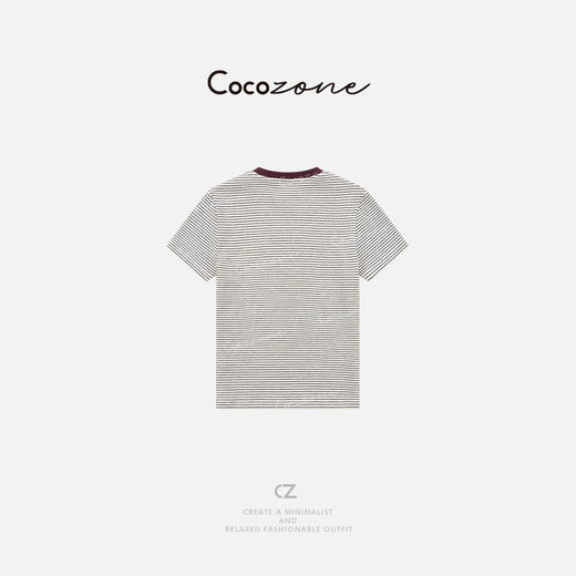 COCO ZONE 刘一一“时髦范本”显瘦不紧身撞色条纹T恤CD2A1464 商品图1