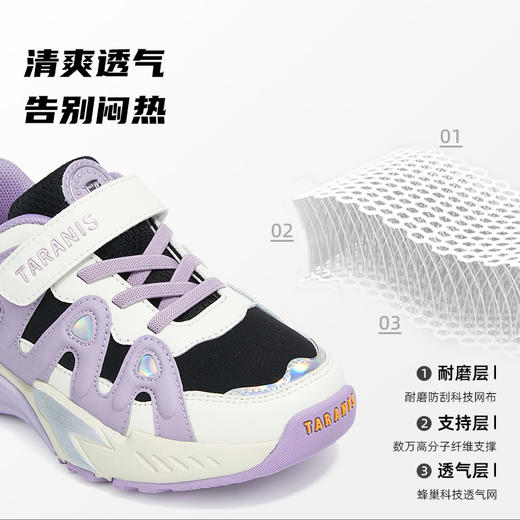 泰兰尼斯kids童鞋儿童运动鞋秋季新款透气男女童休闲鞋舒适跑步鞋  T01D5C6732 商品图2