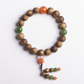 xy0410沉香+碧玉南红瓜珠手串