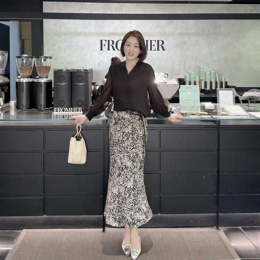 火桐hooton 铂金系列 侘寂禅意 全真丝双绉半身裙YT1038 商品图5