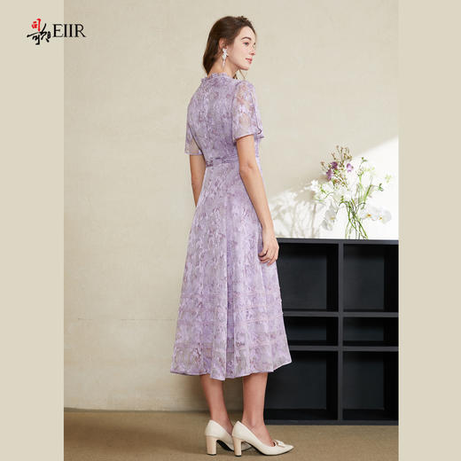 司歌提花雪纺短袖收腰连衣裙A911223X 商品图3