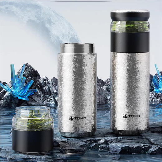 特美刻茶水分离杯保温杯纯钛水杯 商品图3