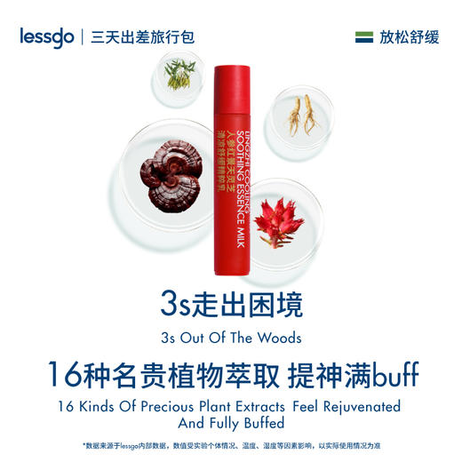 “一支约用半年！买就送20片蒸汽眼罩”lessgo/利事多 人参红景天灵芝 清凉舒缓精粹乳 滚珠涂抹式 30ml/支 商品图1