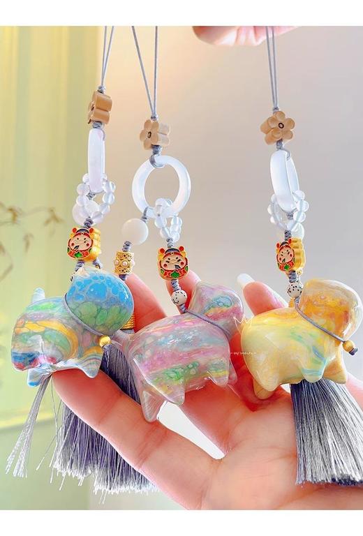 【普陀山】手工招财大漆猫｜檀木雕招财小猫挂件   财财猫咪包包挂件招财猫车挂件 商品图1