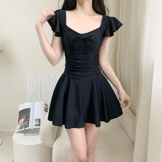 连体泳衣女2025新款显瘦遮肚保守裙式海边度假泡温泉纯欲女款泳装 商品图2