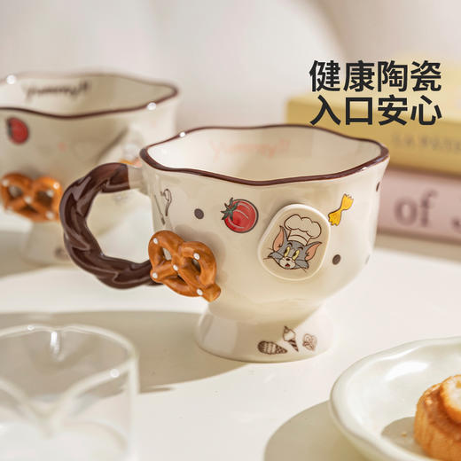 摩登主妇猫和老鼠陶瓷马克杯家用杯子浮雕办公室水杯咖啡杯早餐杯 商品图3